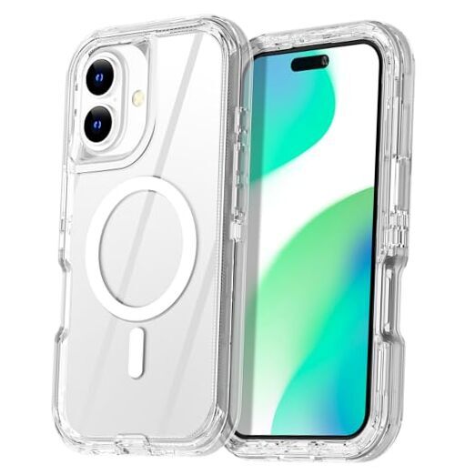 for iPhone Case Clear[Compatible with MagSafe] Heavy 16 Clear with Magsafe
