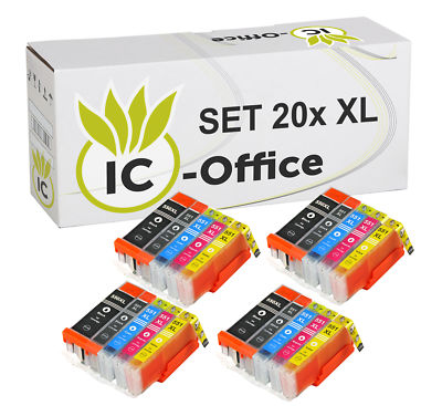 20 XL PATRONEN mit CHIP für CANON PIXMA IP7250 MG5450 MG5550 MG6450 MX725 MX925