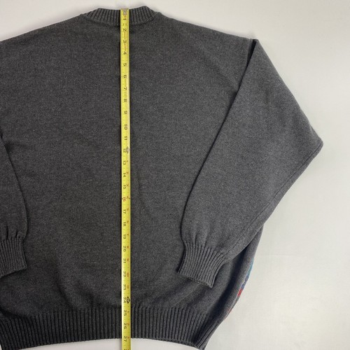 Mens United Colors of Benetton Gray Pure Cotton Sweater Size Large Made in Italy - Picture 4 of 9