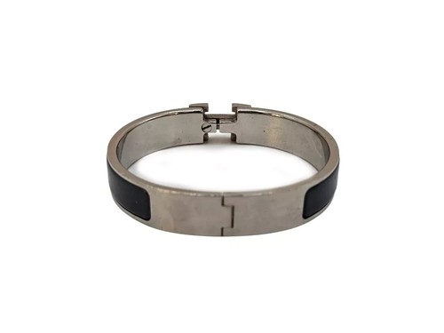 Hermès Clic Clac H Enamel Palladium Plated Bracelet size 16 101015947 - Picture 2 of 6