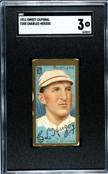 1911 Sweet Caporal (T205) Herzog, Charles SGC 3