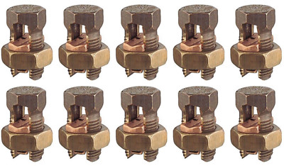 (10-Pack) Blackburn 6H3 BK6 Copper Split-Bolt Connector 6-SOL 10-SOL 16STR