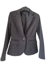 New York And Company Women Blazer Jacket  Charcoal With White Speckles