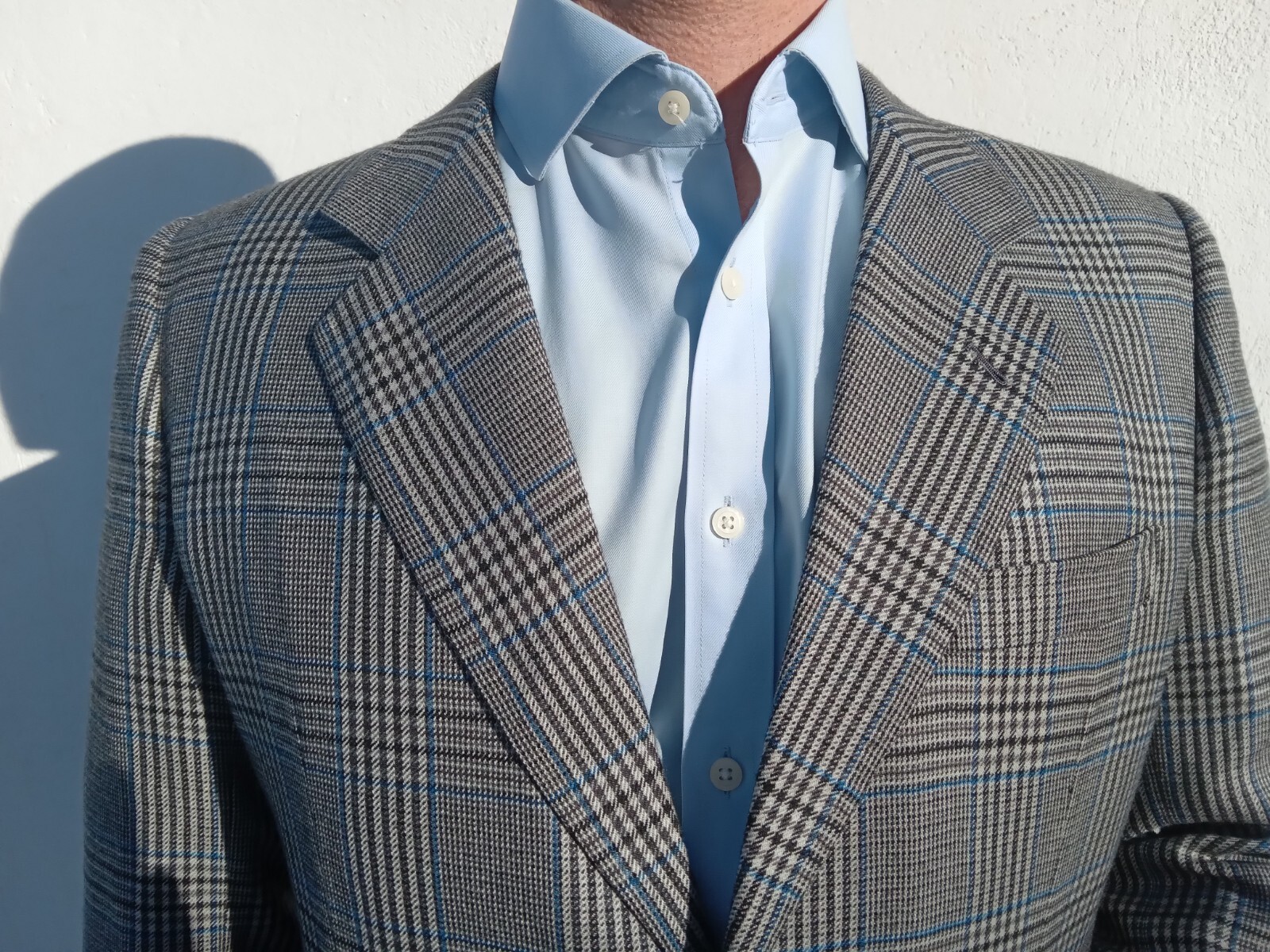 DORMEUIL Mens 100percent Cashmere Blue Jacket Size 40 S UK Prince Of Wales RRP £750 image 7