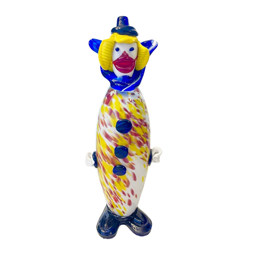 VTG Murano Italy Art Glass 11” CLOWN FIGURINE Fratelli Pitau Venetian Sculpture - 第 1/6 張圖片