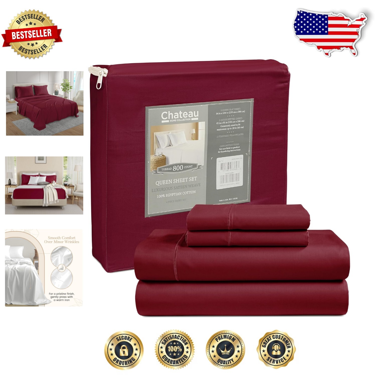 Ultimate Comfort 800 Thread Count Egyptian Cotton Sheets - 16 Inch Deep Pocket