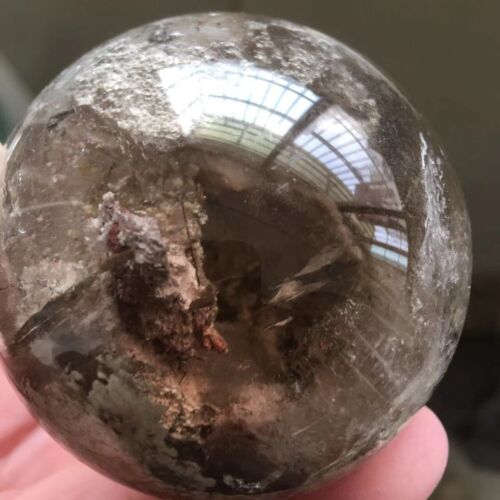 60 mm palla di quarzo fantasma naturale cristallo energia gemma guarigione Reiki 289 g - Foto 1 di 12