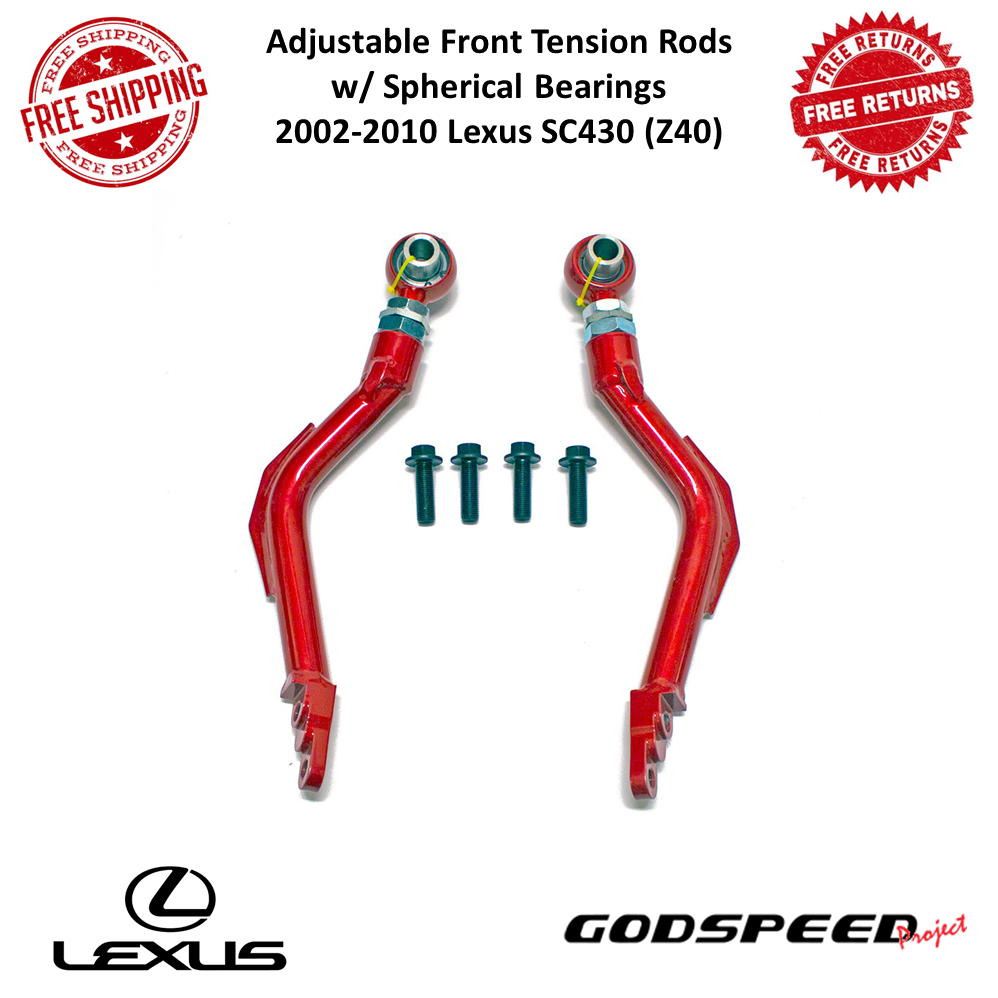 Godspeed Adj. Front Tension Rods w/ Spherical Bearings For 0210 Lexus