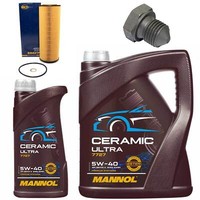 MotoröL Filter Set Mannol 5W-40 6 Liter + Schraube FüR Audi A4 2.5 TDI 8E2 163PS