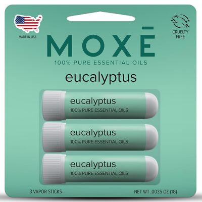MOXĒ Eucalyptus Essential Oil Nasal Inhaler, Sinus & Congestion Relief, Daily...