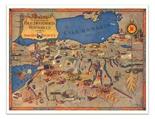 Niagara Power Service Map Poster – New York 1930s Industry Resources Art Print