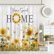 Farmhouse Shower Curtain Sunflower Country Farmhouse Bathroom Shower Curtain ...