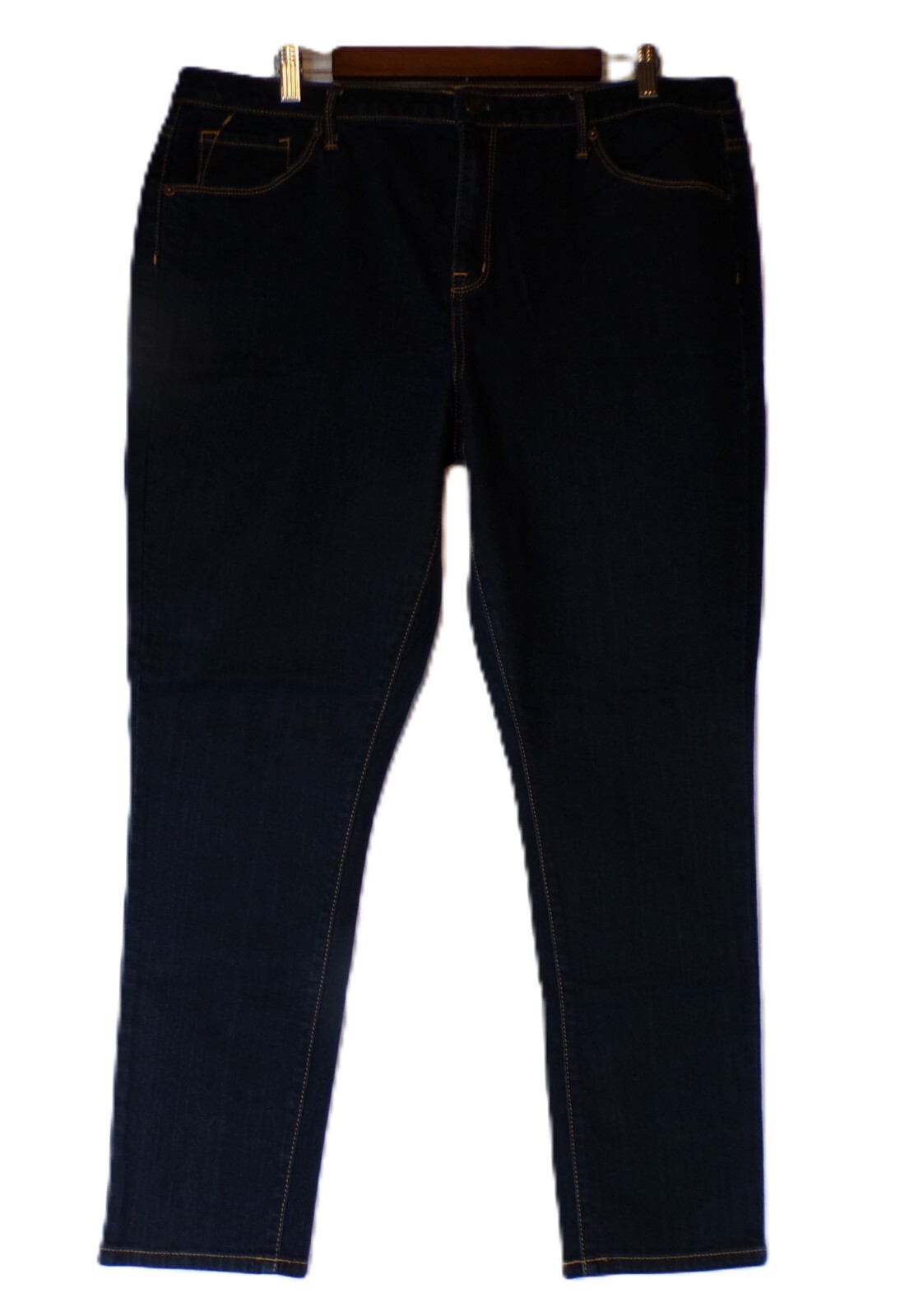Mossimo Size 18 S Women’s Denim Jeans Mid Rise Curvy Skinny Blue Dark Wash EUC