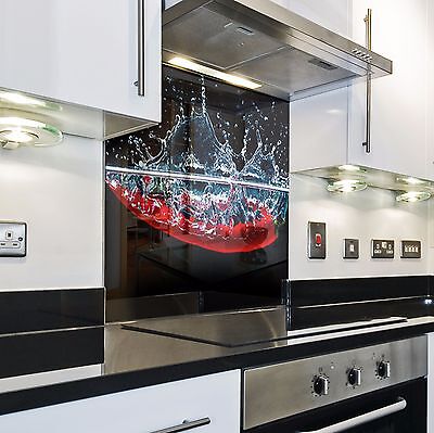 Splashback paraspruzzi paraschizzi cucina pannello PEPERONCINO ASTRATTO  NERO 