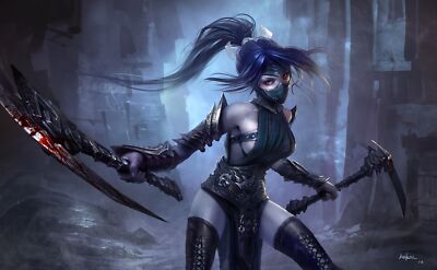 League of Legends anime girls akali armor blood long playmat gaming mat