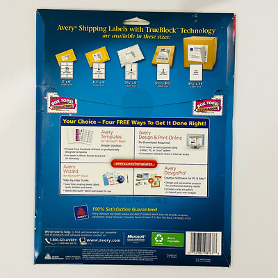 Avery Printable Shipping Labels – 2" X 4", White, Ultrahold Permanent Adhesive, TrueBlock & Sure Feed, 500 Labels (5 Packs)
