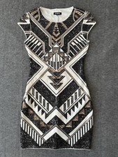 Express Dress Womens Extra Small White, Black, Gold Sequin Design Clothing NWT