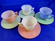 8 pc Hazel Atlas Little Hostess Milk Glass Demitasse Cup  Saucer Child Tea Set