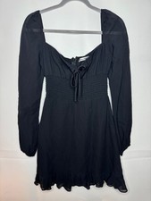 Reformation Black Long Sleeve Smocked Waist Dress Size 2