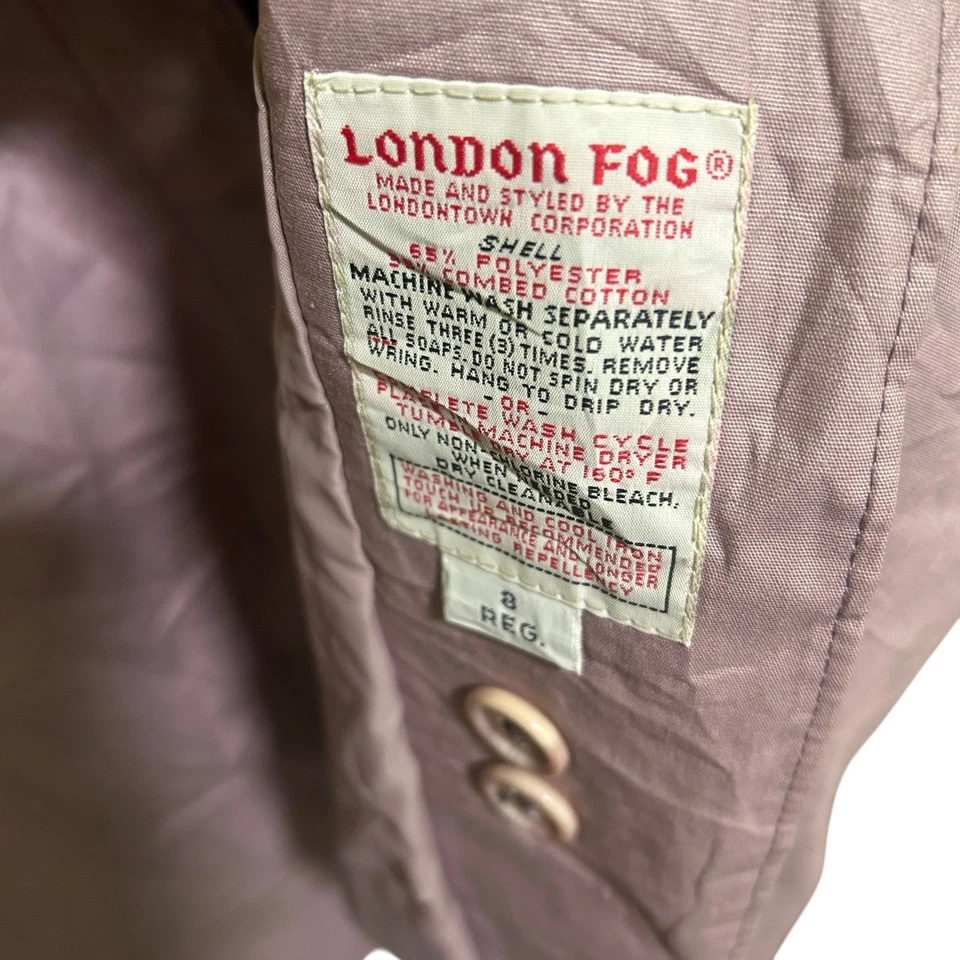 London Fog Maincoats Women's Coat Size 8 Reg Purple Polyester Cotton - Image 4 of 4