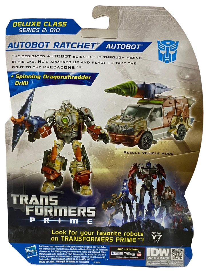 Boneco Transformers Prime Beast Hunters Autobot Ratchet Deluxe Class NOVO 2012 - Imagem 2 de 3