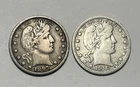 1897 VF AND 1916 D VG-F DETAIL BARBER QUARTER