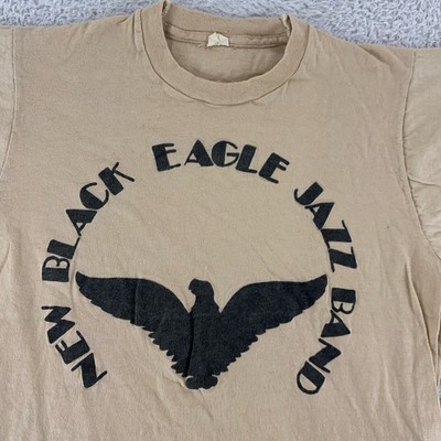 Vintage 70s Black Eagle Jazz Band Shirt Mens XXS Concert T-Shirt Tee Music