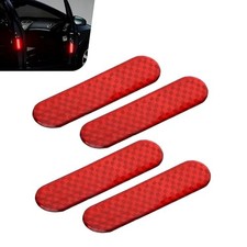 Car Reflective Stickers, Anti-Collision Car Door Reflective Decals, 4 PCS Red