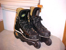 Men's BAUER H-5 Off-Ice NHL Hockey Roller Blades Inline Skates Size 6D, Black