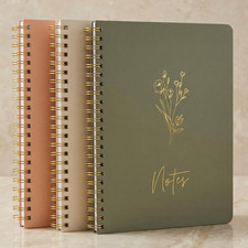 Aesthetic Spiral Notebook Set of 3 for Women - Cute College Ruled 8X6 Journal/No