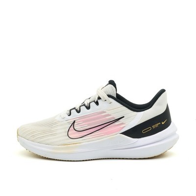 Nike Damen Winflo 9 Sneaker Weiß/Pink/Schwarz Mesh Low-Top Zoom Laufschuh EU 42