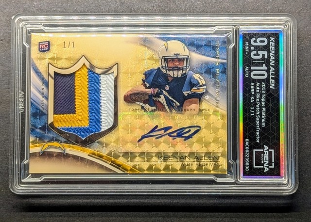Keenan Allen 1/1 Rookie Auto 2013 Topps Platinum Gold Vinyl Superfractor 9.5 RPA