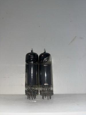 2 RCA 6BQ5 EL84 Tubes Gray Plate Disc Getter  TV7 Tested Strong And Matching