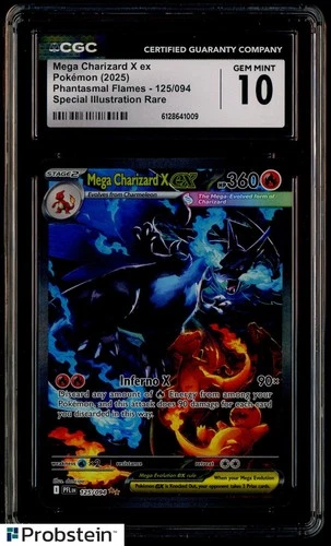 2025 Pokemon PFL EN Special Illustration Rare #125 Mega Charizard X ex CGC 10