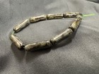 Picasso Grey Green Tube Beads, Czech Glass, 12mm, 9 Count, 4” Strand — photo 1