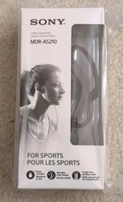 NEW Sony MDR-AS210 Stereo Headphones for Sports - Clip On Design For Active Use