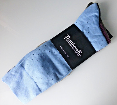 Pantherella 3er-Pack Luxus Socken Herren B&T Größe M gemischtes Design Socken neu in Verpackung UVP 45 £