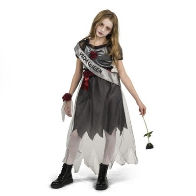 Child Girl Dark Prom Queen Kostüm, Bad Girl Zombie Prom Queen Kostüm, Goth Pr...