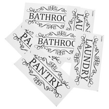 6 Pcs Multifunctional Door Sticker Sign Bathroom Decor Adhesive for Bathrooms