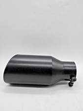 Autosaver88 2.5 Inlet 4 Outlet 9 Black Diesel Truck Exhaust Tip Stainless