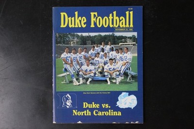 Duke Football November 22 1986 Duke vs North Carolina Game Program ACC NCAA