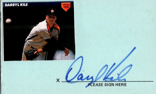 -Darryl Kile- (d.2002) Signed/Autograph/Auto 3x5 Index Card Houston Astros MLB - Picture 1 of 2