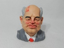 Vintage 1989 Mikhail Gorbachev USSR Bust Squeak Toy - Linden / Spitting Image