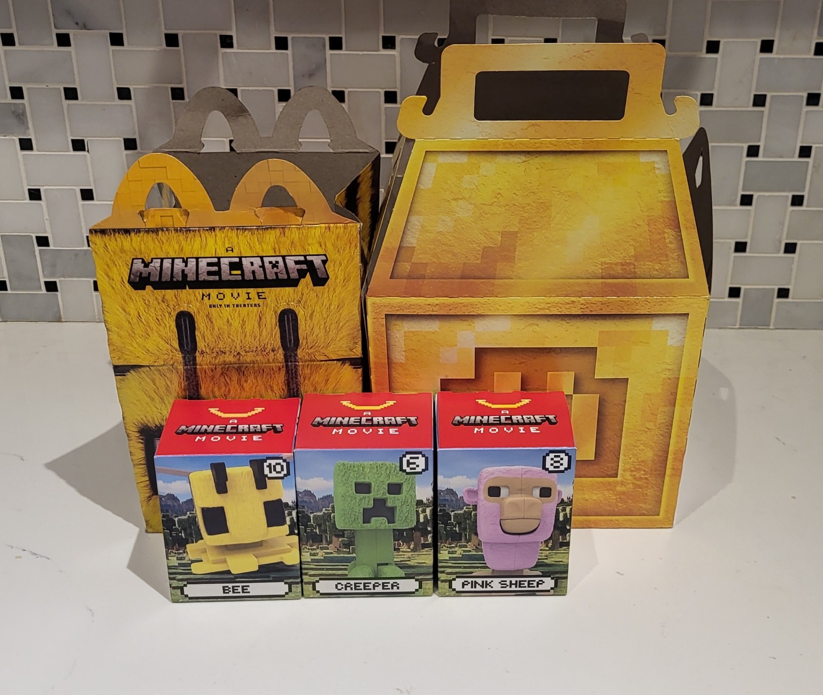 2025 McDONALD S A Minecraft Movie Kids HAPPY MEAL TOYS Set Of 3 + 2 Boxes