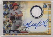 2019 Bowman Chrome Relics Gold Refractor /50 Miles Mikolas #BCAR-MM Auto 0b67