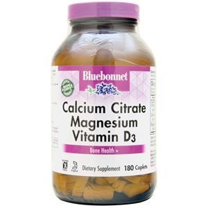 Bluebonnet Calcium Citrate Magnesium Vitamin D3  180 cplts