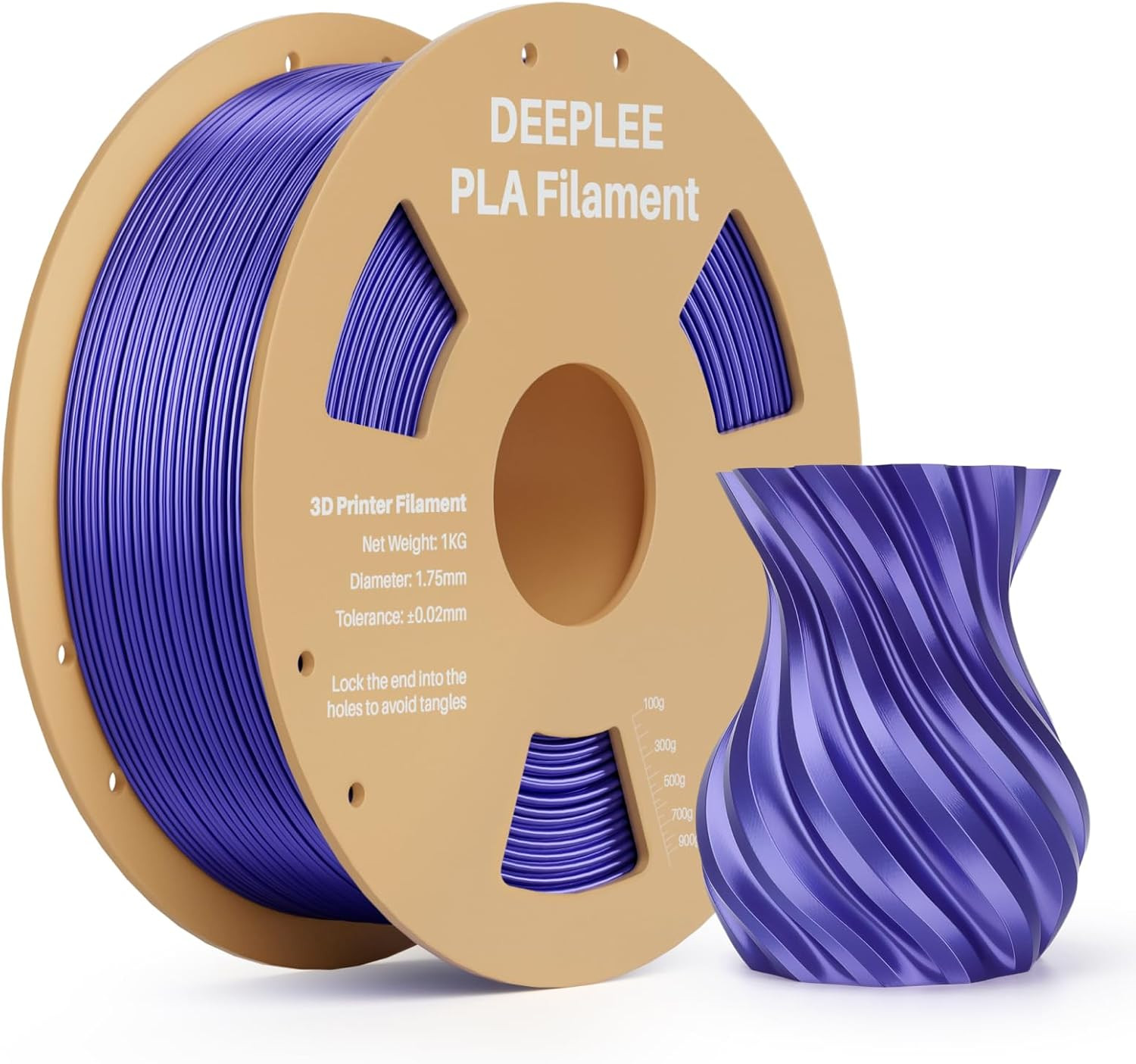 Silk PLA 1,75mm Filament bläulich lila 1Kg, 3D Drucker Filamente 1,75mm, Accurac