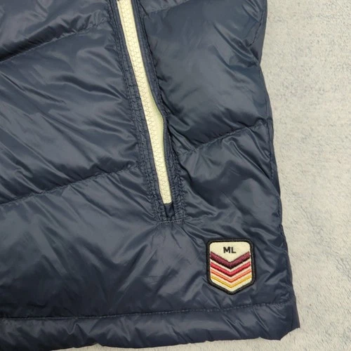 Marine Layer Archive Boreal Puffer Vest Navy Sunset Colorblock Chevron Jacket L image 2