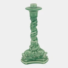 Rookwood Pottery 1919 Art Deco Sea Green Dolphin Base Candle Holder 2464