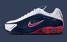 Nike Shox R4 USA Independence Midnight Navy Blue Gym Red White HQ1988-400 Men's